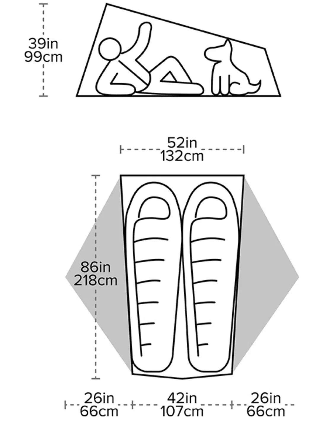 Big Agnes Tiger Wall UL2  & mtnGLO footprint (Kleur - Gray)